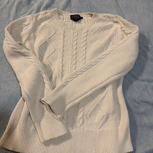 Pendleton Women's Ivory Cable Knit Sweater
